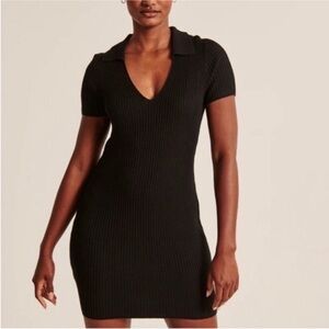 Abercrombie Black Collared Sweater Dress